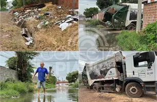 Moradores denunciam abandono e caminhão do lixo atola na zona Norte de Teresina (Foto: Conecta Piauí)