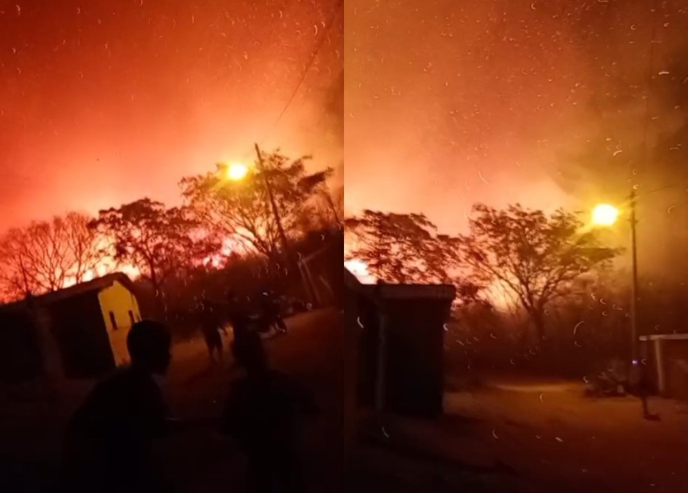 Moradores registram momentos de pânico durante forte incêndio em Batalha