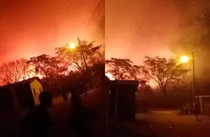 Moradores registram momentos de pânico durante forte incêndio em Batalha (Foto: Reprodução)
