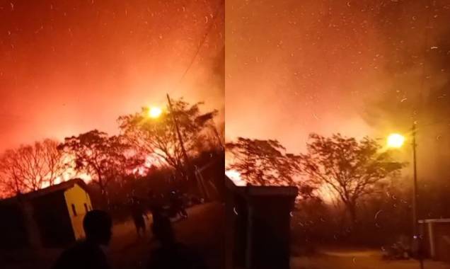 Moradores registram momentos de pânico durante forte incêndio em Batalha