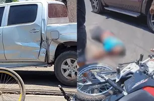 Motociclista morre após colidir contra caminhonete em Timon; motorista fugiu (Foto: Reprodução)