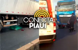 Motociclista morre após ser atropelado por caminhão em ponte de Teresina (Foto: Reprodução)