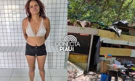Mulher é presa com drogas em terreno usado para tráfico em Parnaíba (Foto: Reprodução)