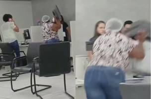 Mulher quebra equipamentos da Equatorial Piauí após ficar dias sem energia em casa (Foto: Reprodução)