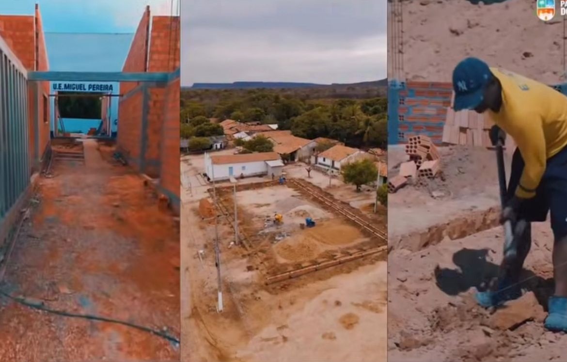 Palmeira do Piauí inicia construção de praça e quadra esportiva em Lagoa Grande