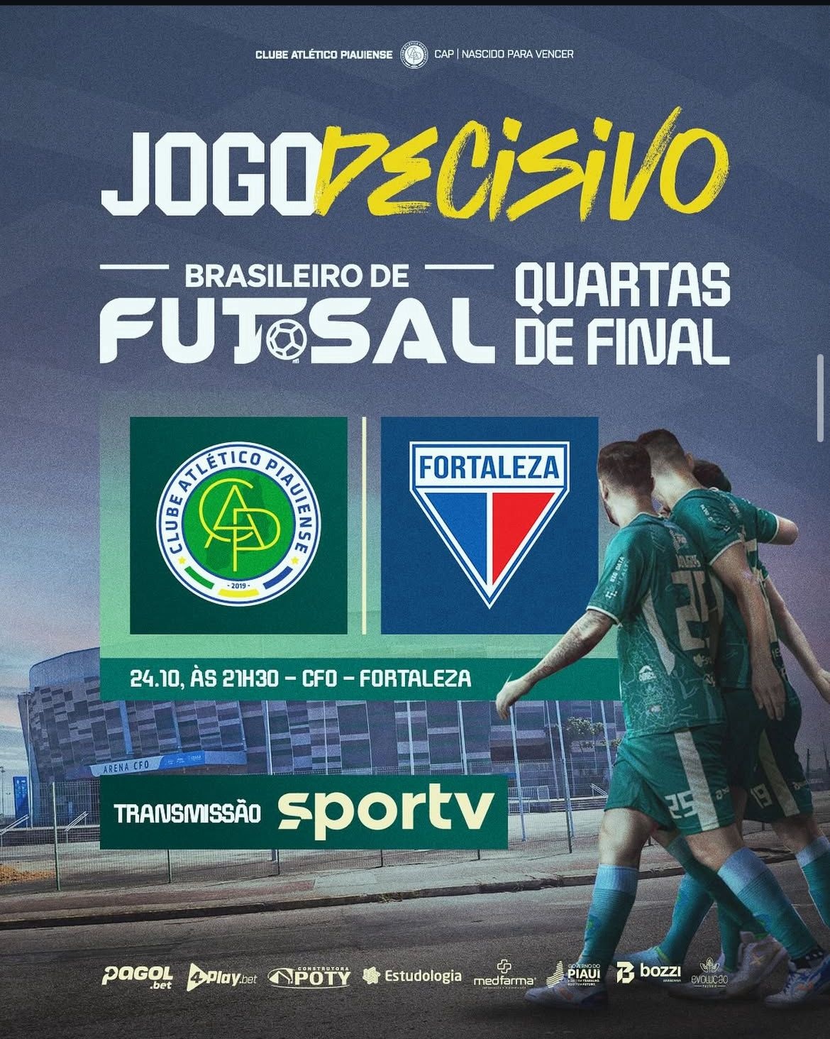 Partida acontece no CFO, em Fortaleza