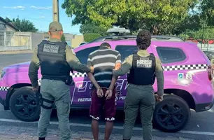 Patrulha Maria da Penha cumpre mandado de prisão por tentativa de feminicídio em São Raimundo Nonato (Foto: Reprodução)