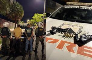 PM apreende arma de fogo após dupla tentar fugir de blitz em Teresina (Foto: Reprodução)