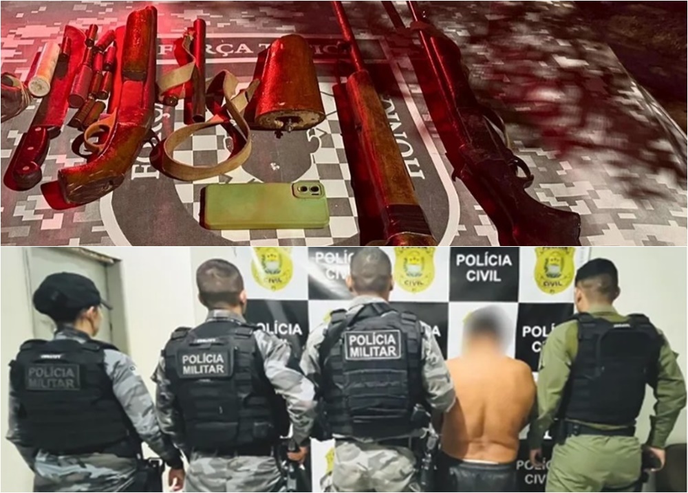 PM apreende armas e motocicleta com chassi adulterado em cidade do Piauí