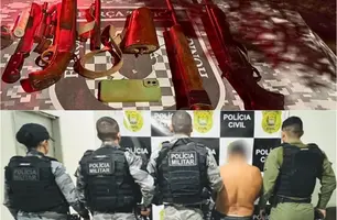 PM apreende armas e motocicleta com chassi adulterado em cidade do Piauí (Foto: Reprodução)