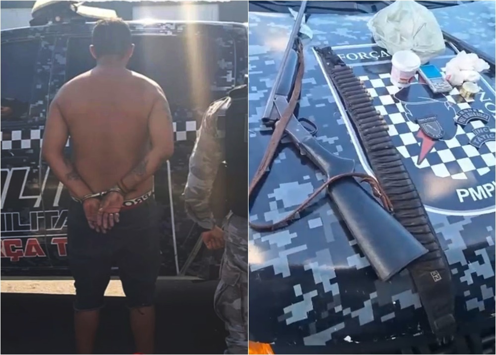 Polícia Militar prende suspeito e apreende armas e drogas em operação no bairro Vermelha, em São Raimundo Nonato