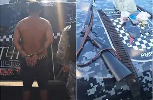 Polícia Militar prende suspeito e apreende armas e drogas em operação no bairro Vermelha, em São Raimundo Nonato (Foto: Reprodução)