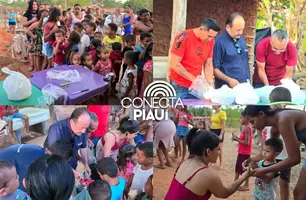 Portais Conecta Piauí e R10 realizam  ação social em comunidade carente de Nazária (Foto: Conecta Piauí)