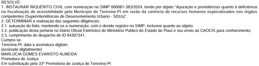 Portaria do MP-PI