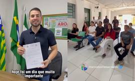 Prefeito Manoel Portela empossa dez novos jovens aprendizes em Aroazes (Foto: Reprodução)