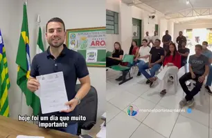 Prefeito Manoel Portela empossa dez novos jovens aprendizes em Aroazes (Foto: Reprodução)