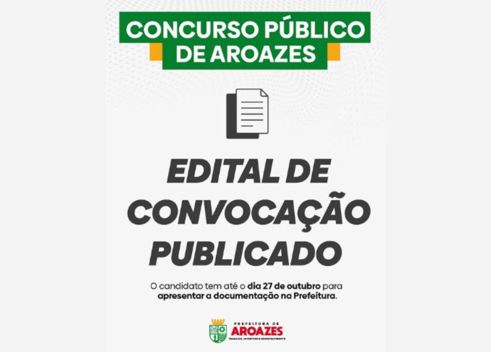 Prefeitura de Aroazes divulga lista dos 131 aprovados em concurso público