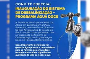 Programa Água Doce: Prefeitura de vai inaugurar sistema de dessalinização (Foto: Reprodução)