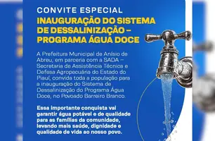 Programa Água Doce: Prefeitura de vai inaugurar sistema de dessalinização (Foto: Reprodução)
