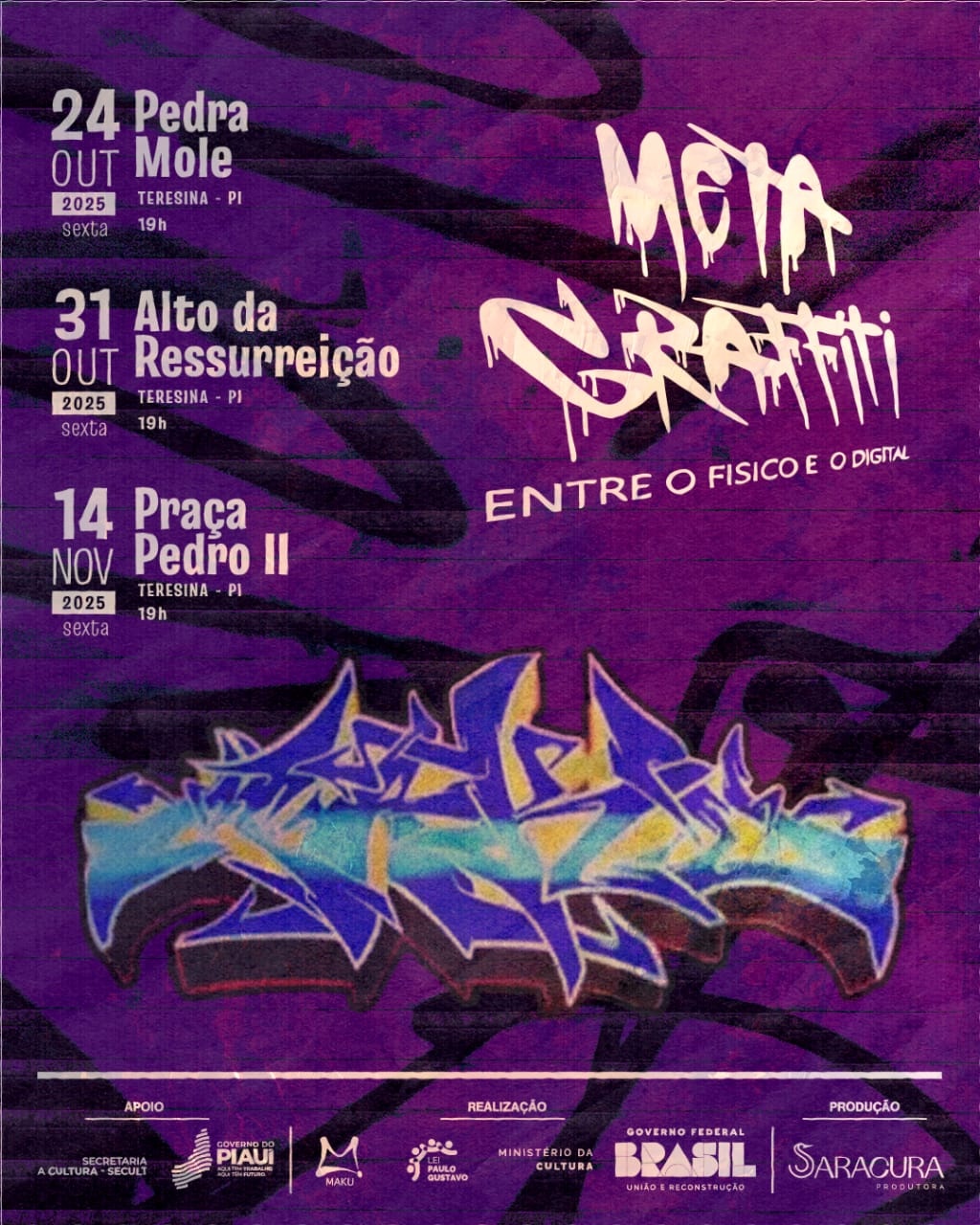 Projeto ‘Metagraffiti’ une graffiti, rap e arte digital em ações por Teresina