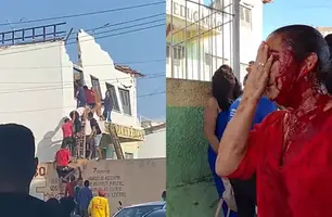 Teto de secretaria desaba e fere mais de 20 professores na divisa Ceará-Piauí (Foto: Reprodução)