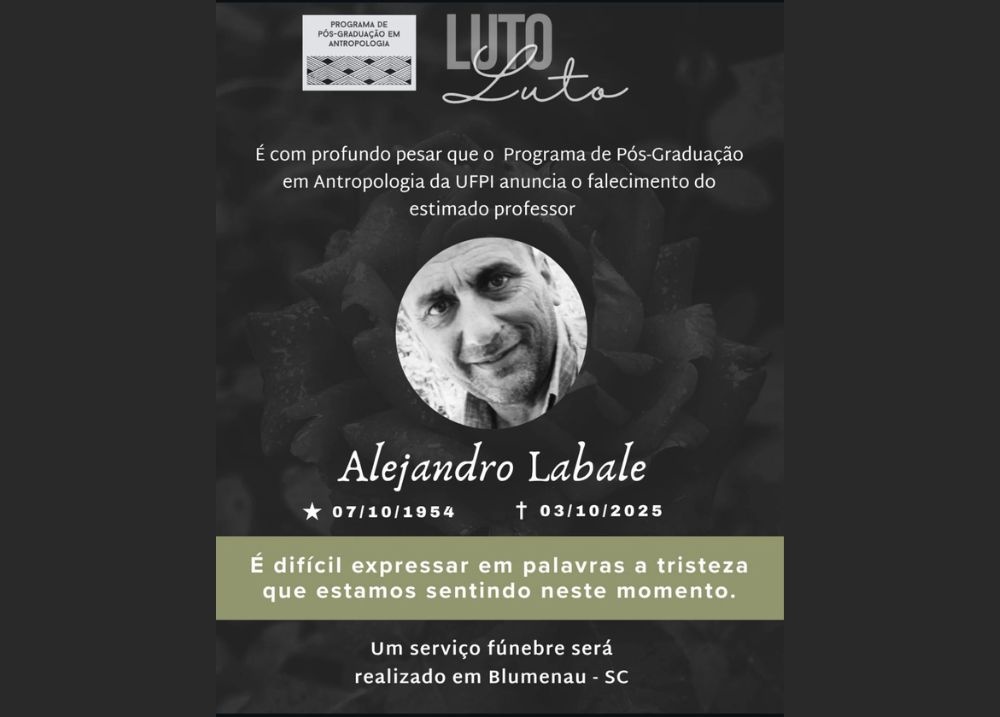 UFPI lamenta morte de professor de antropologia Alejandro Raul Gonzalez Labale