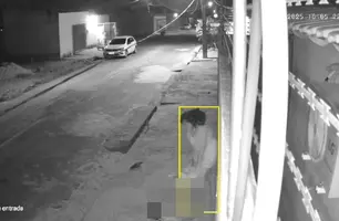 Vídeo flagra momento em que homem é morto a facadas pela irmã em Teresina (Foto: Reprodução)