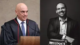 Alexandre de Moraes e Eduardo Bolsonaro (Foto: Montagem)