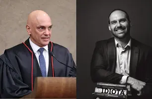 Alexandre de Moraes e Eduardo Bolsonaro (Foto: Montagem)