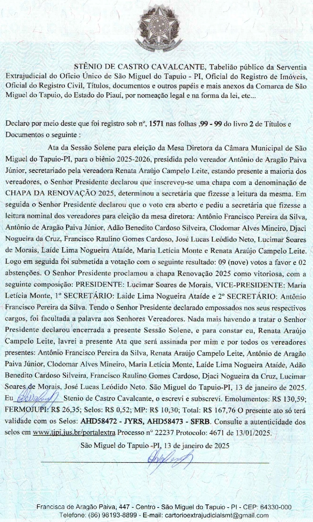 Ata da mesa diretora