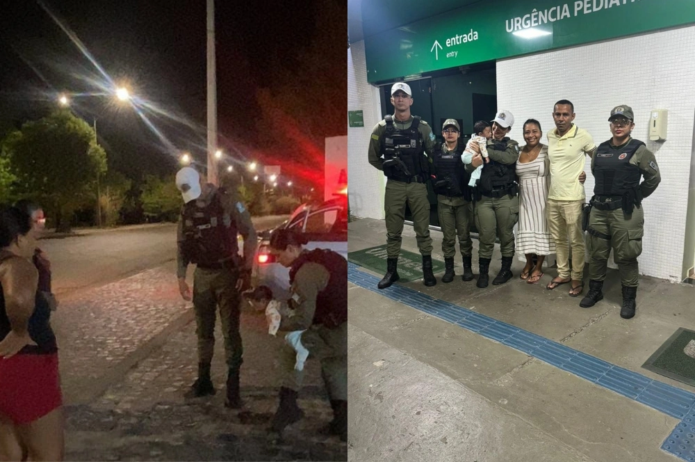 Bebê de 3 meses engasgado é salvo por policiais durante fiscalização em Teresina