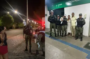 Bebê de 3 meses engasgado é salvo por policiais durante fiscalização em Teresina (Foto: Divulgação/PMPI)