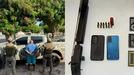 BEPI apreende arma, munições e recupera motocicletas durante operação do Piauí (Foto: Reprodução)