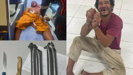 Briga com 'muchaco ninja' deixa homem ferido na Praça do Amor, em Parnaíba (Foto: Reprodução)