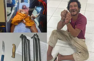 Briga com 'muchaco ninja' deixa homem ferido na Praça do Amor, em Parnaíba (Foto: Reprodução)