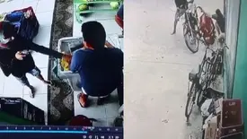 Câmera flagra troca de tiros que deixou comerciante e bandidos feridos em Teresina (Foto: Reprodução)