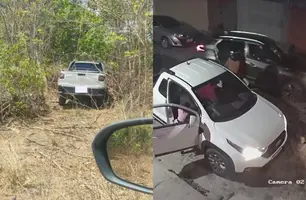 Carro tomado de assalto por nove criminosos é encontrado na zona Sul de Teresina (Foto: Reprodução/Meio News)