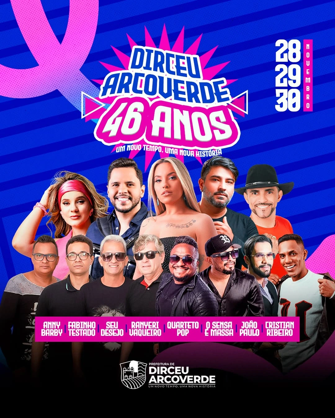 Dirceu Arcoverde anuncia festa de 46 anos com três dias de programação