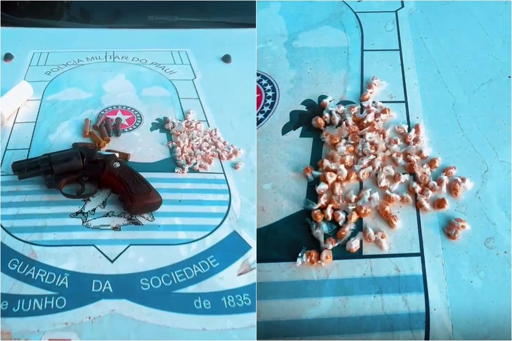 Dupla é presa com 95 pedras de crack e arma durante ação da PM no Norte do Piauí