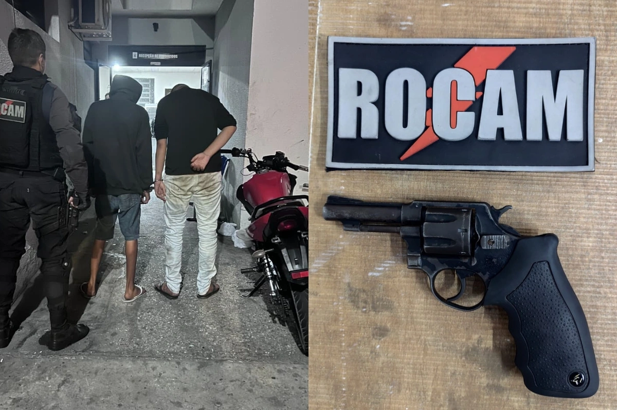 Dupla é presa com arma de fogo e motocicleta roubada na zona Sul de Teresina