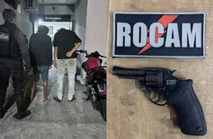 Dupla é presa com arma de fogo e motocicleta roubada na zona Sul de Teresina
