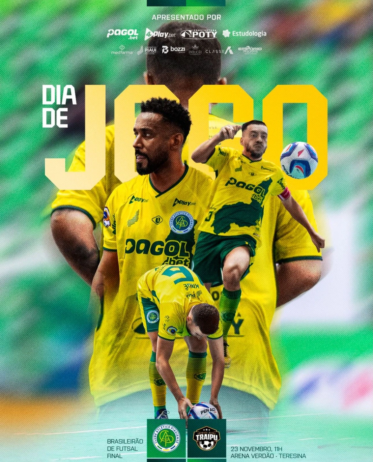 É hoje! Atlético Piauiense enfrenta Traipu no Verdão em decisão de futsal