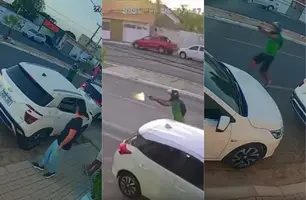 Empresário é alvo de tiros em frente à locadora de veículos em Parnaíba (Foto: Reprodução)