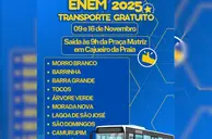 ENEM 2025: Cajueiro da Praia disponibiliza transporte gratuito a estudantes