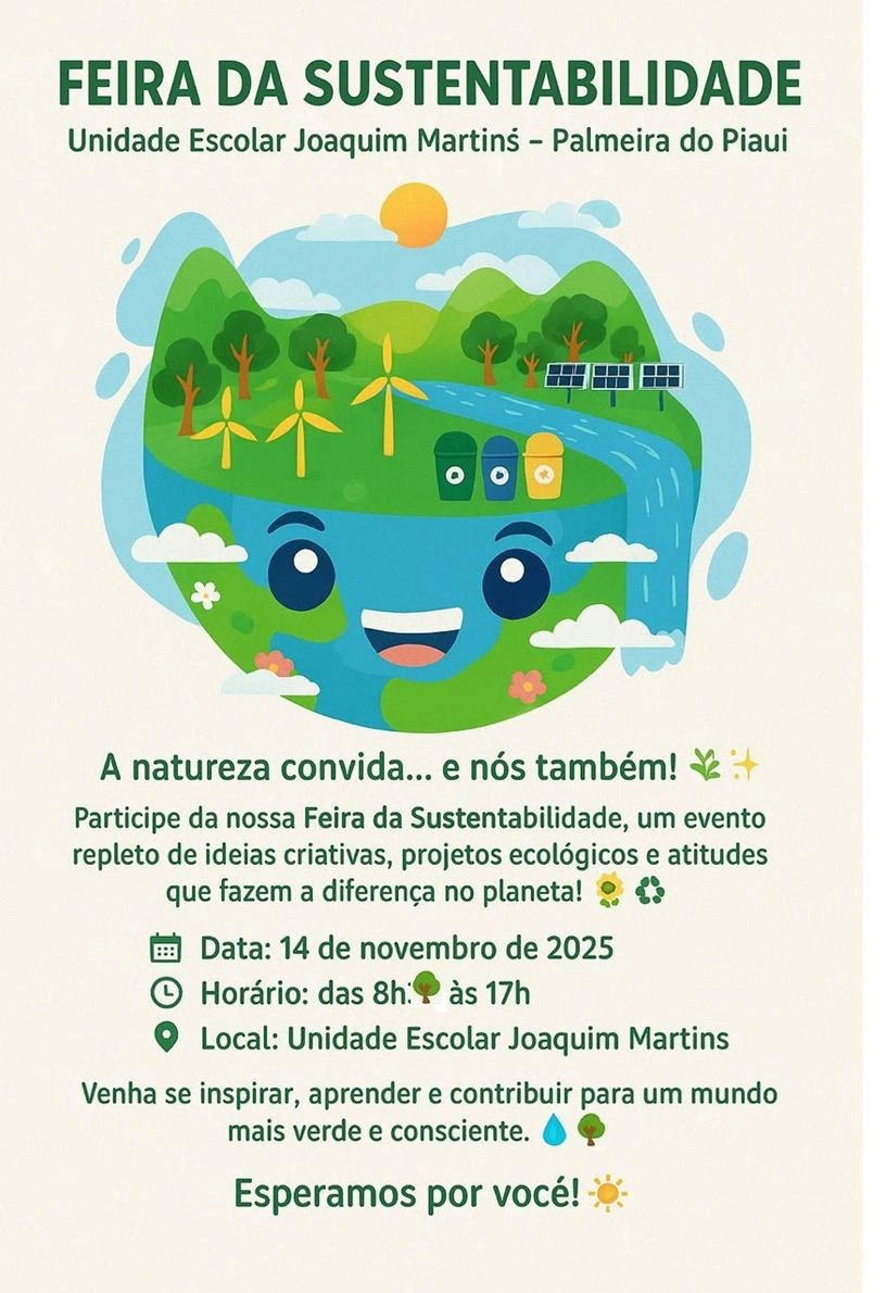Feira da Sustentabilidade Movimenta a Unidade Escolar Joaquim Martins em Palmeira do Piauí