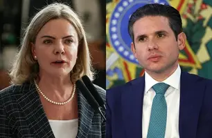 Gleisi Hoffmann e Hugo Motta (Foto: Montagem)