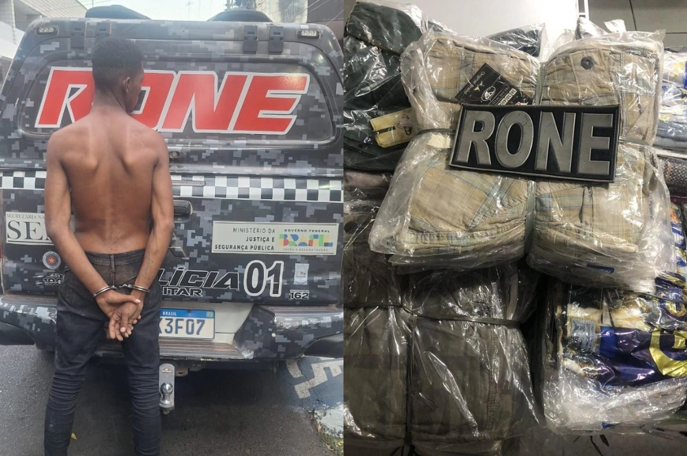 Homem é preso após arrombar loja e furtar 85 bermudas no Centro de Teresina
