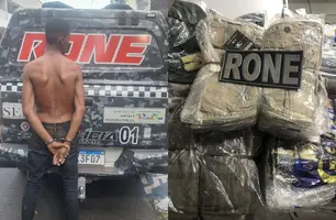 Homem é preso após arrombar loja e furtar 85 bermudas no Centro de Teresina (Foto: Divulgação/RONE)