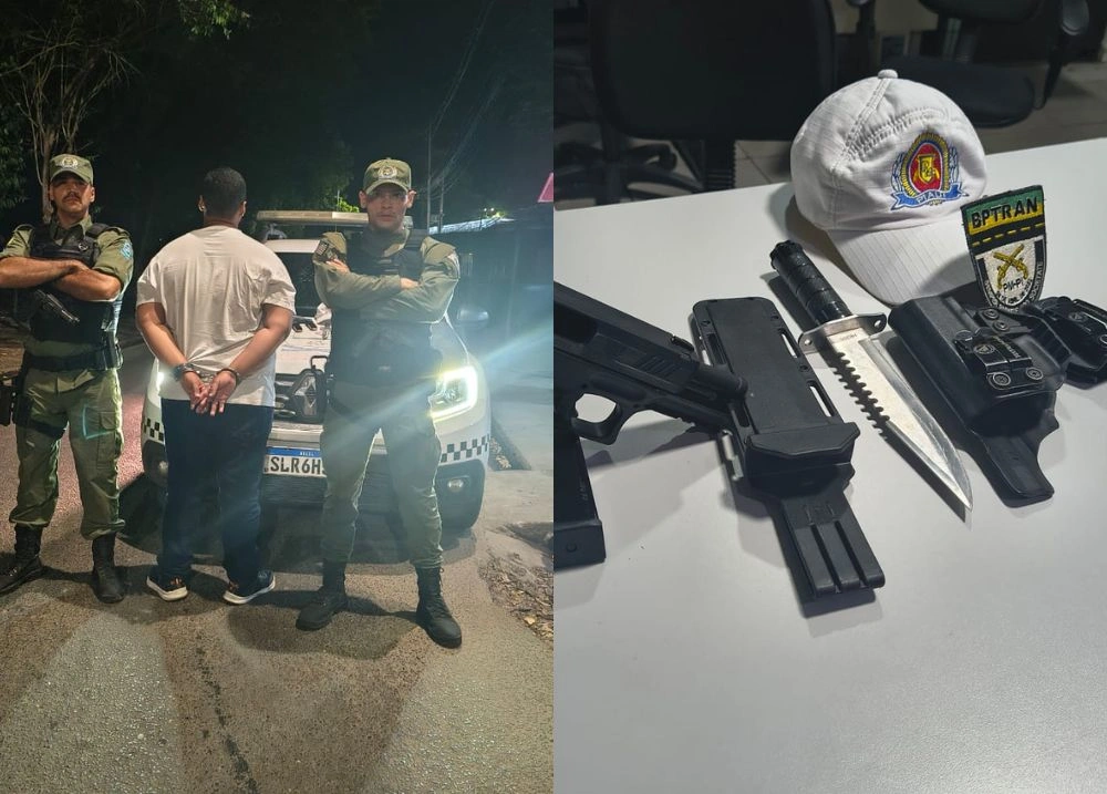 Homem é preso com pistola 9mm e munições após tentar fugir de blitz em Teresina