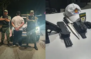 Homem é preso com pistola 9mm e munições após tentar fugir de blitz em Teresina (Foto: Reprodução)